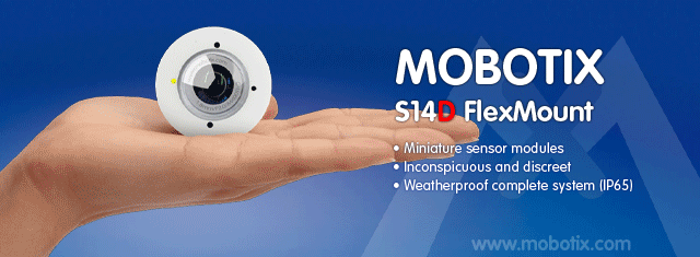 View Mobotix S14 dual 360 degree digital PTZ mini dome IP camera video (16.4MB mp4)