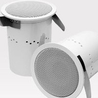 Krix Holographix downlight sized miniature in-ceiling speaker photo (579KB jpg).