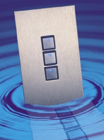 Beautiful wall Switches with stainless steel or glass wall plates.